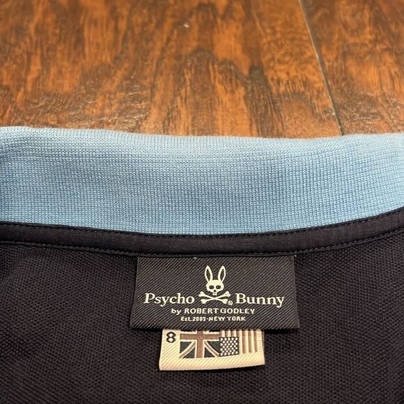 Psycho Bunny Navy Polo shirts
Size XXL navy with light blue collar EUC - Picture 4 of 8